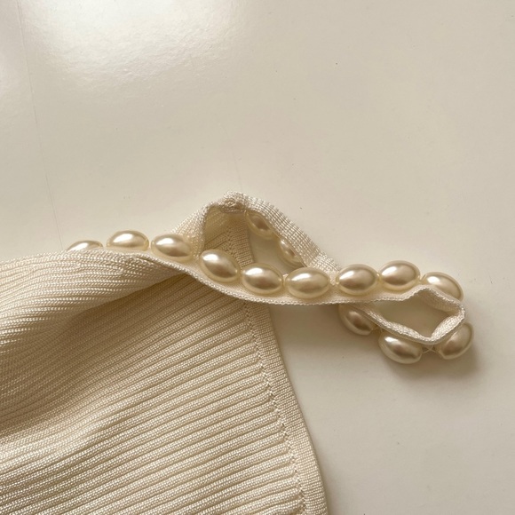 House of Harlow 1960 Ivory Cloud Dancer Dress with Pearl Straps, Size XS - Picture 6 of 9